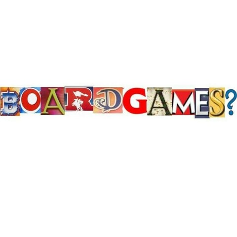 The word "boardgames" written using letters taken from different board game boxes