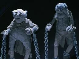 Marley & Marley from the Muppet Christmas Carol
Puppets of two old men, ghostly and in chains 