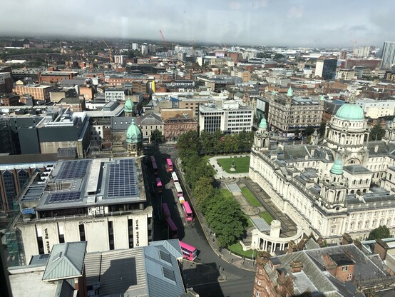 Belfast City Hall from the Grand Central Hotel