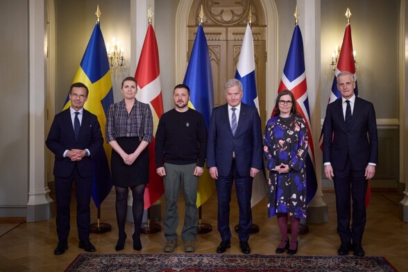 Nordic-Ukrainian Summit in Helsinki

PMs with Flags in background