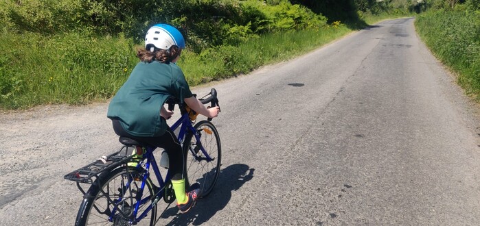 A third pic of Conan cycling along a sunny boreen, as he makes his way by bike from Cork to Dublin in aid of charity. Amazing!