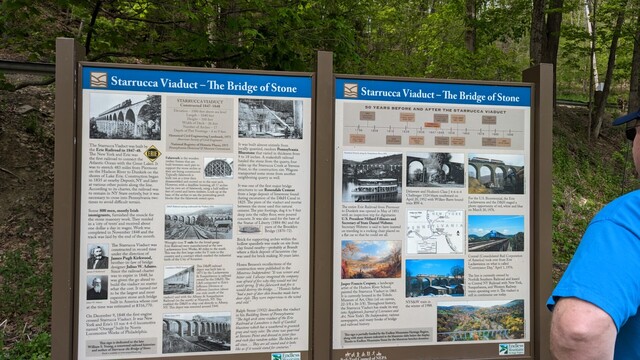 The story of the Starrucca Viaduct posted at the small park under the viaduct.