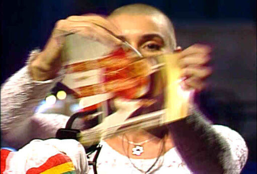 Sinéad O’Connor ripping up the pope's picture