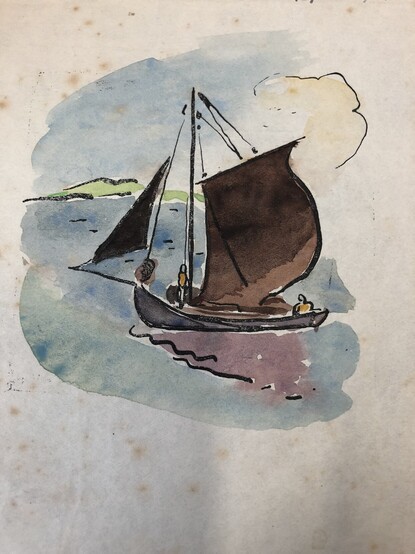 Elizabeth Rivers was a prolific illustrator of Irish works of literature and this image was taken from 'A Picture Book' by Frank O'Connor (September 1943). 
