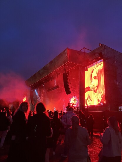 Boy Genius on stage at the Royal Hospital Kilmainham, Dublin, with more dramatic lighting.