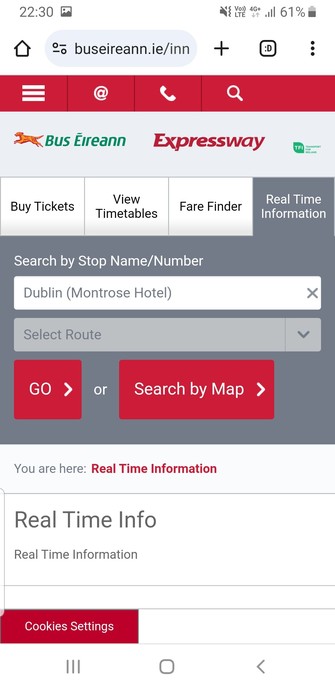  Bus Eireann app not working 