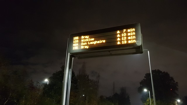 Bus not showing on signboard