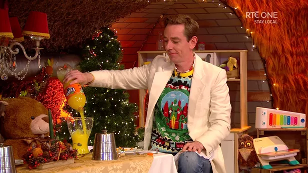 Tubridy pouring Fanta after dropping an F bomb on a live childrens show.