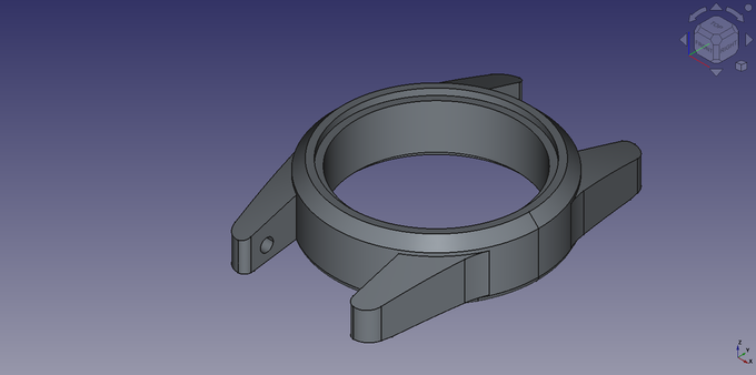 Watch case designed in FreeCAD