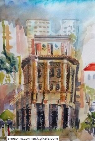 G.
Palecete Vila Itororo.
Watercolour.
Palacete, Vila Itororo, or stately home, mansion, Sao Paulo, built by Francisco de Castro in the early part of the twentieth century, after in hundred years is being transformed into a cultural centre, along with the surrounding houses on the same property.