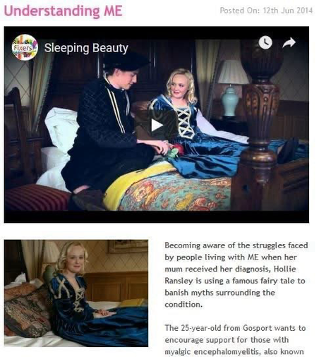 Becoming aware of the struggles faced by people living with ME when her mother received the diagnosis Holly Ramsley is using a famous fairy tale to banish myths about the condition 