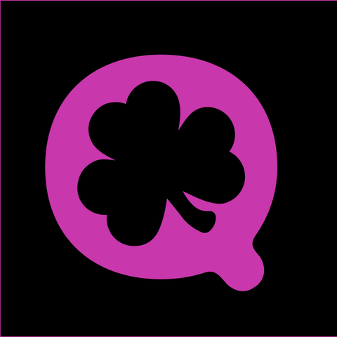 It's a logo of an upcoming thing that consists of a bright pink capital letter Q with the opening in it shaped like a shamrock