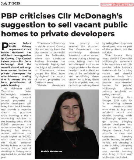 Screenshot of the article from advertiser.ie