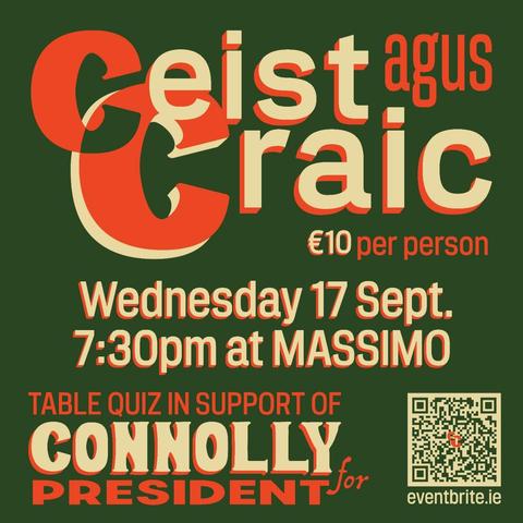 Ceist agus Craic. Table quiz graphic.
