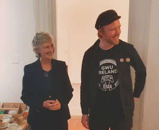 Catherine Connolly and Denman Rooke in the Galway Arts Centre