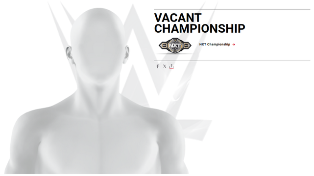 Superstar page on WWE.com for "Vacant Championship" - A placeholder 'Superstar' in the event that a human superstar vacates a championship.

In this instance, Oba Femi vacated the NXT Championship at the end of NXT on Tuesday 6th January 2026.

