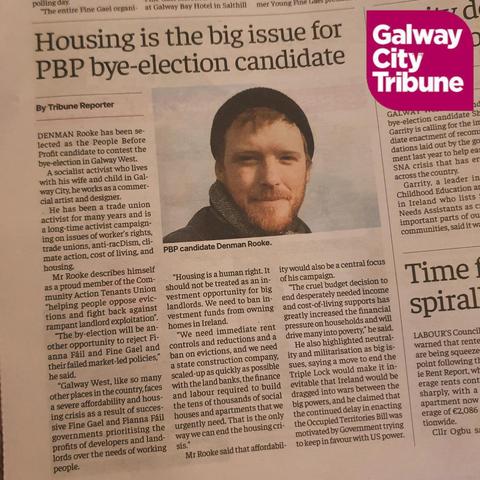 Photo of the article from the Galway City Tribune.