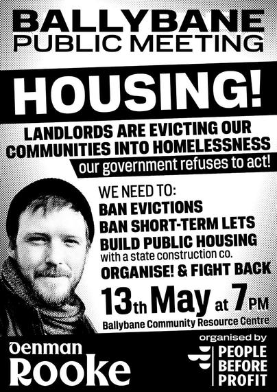Poster graphic. Location of meeting is Ballybane Community Resource Centre