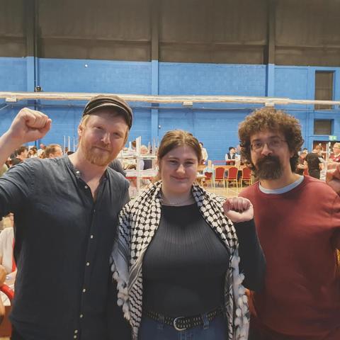 Denman, Maisie, and Kiran in the Galway count centre 