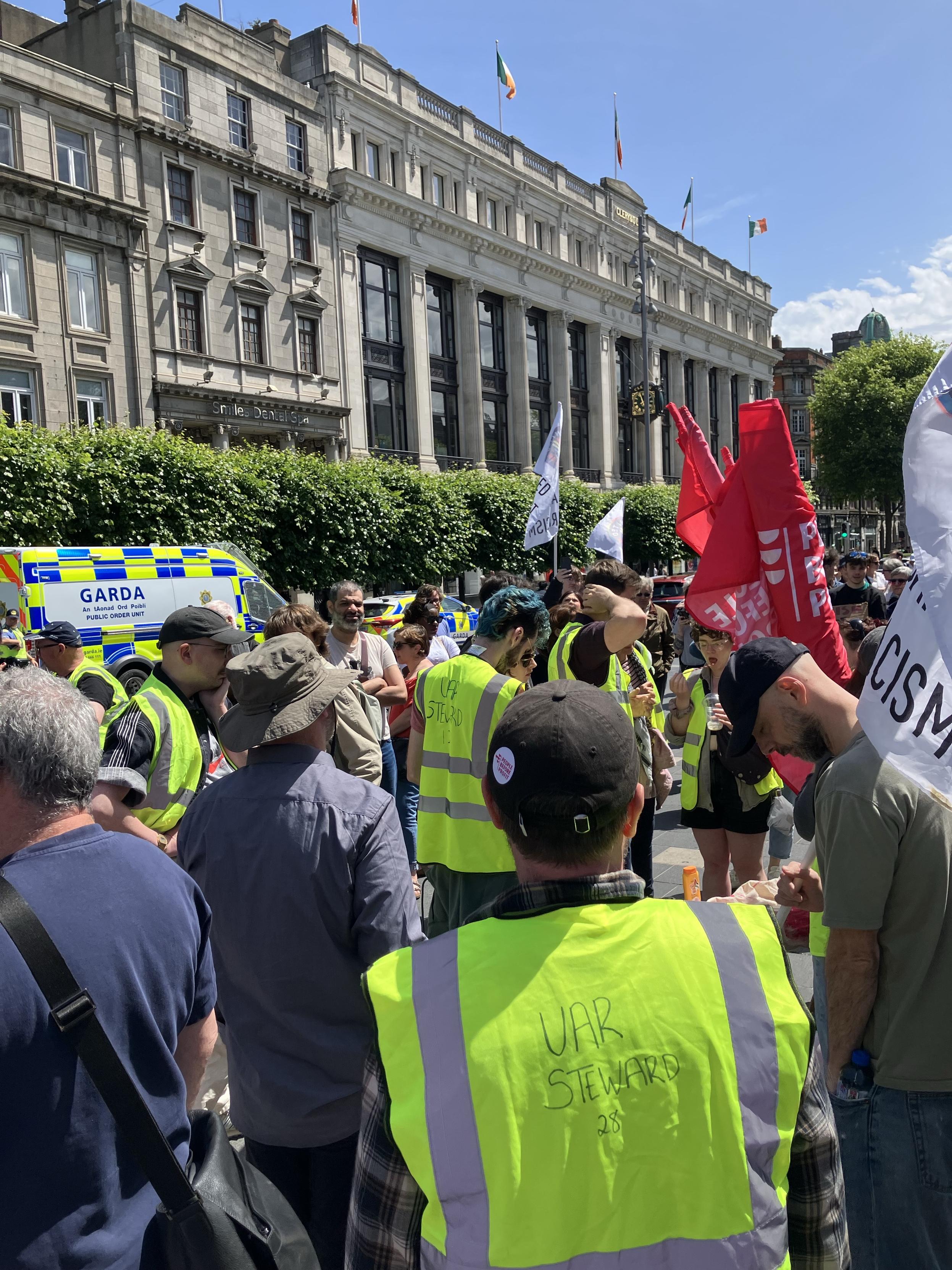 Photo of the crowd assembling on O'Connell Street.