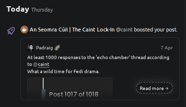Screenshot of Phanpy
of a boost from @caint@caint.ie