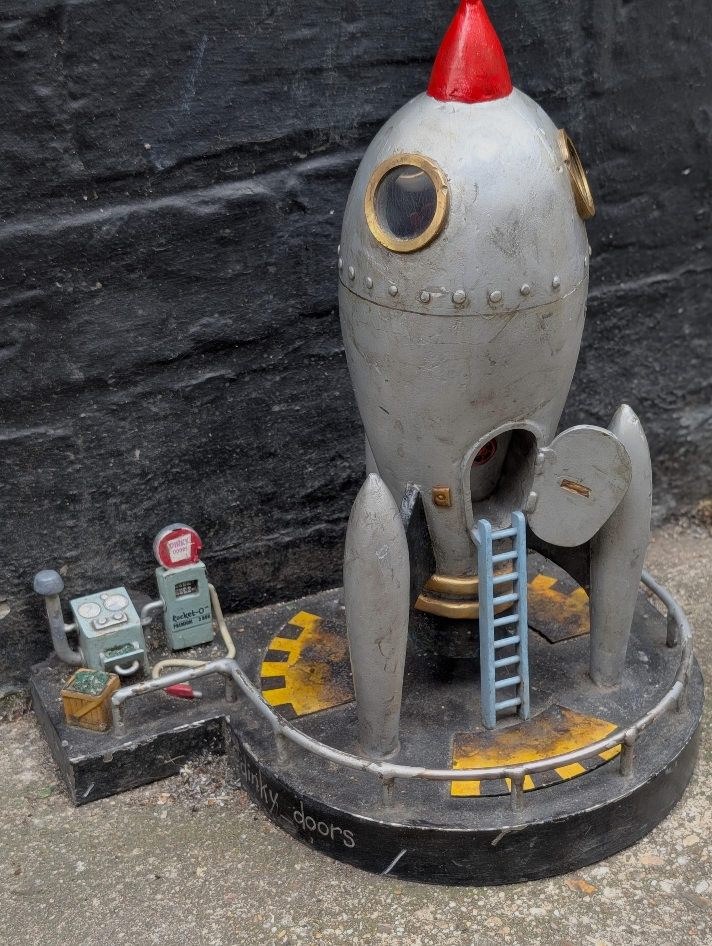 Model of a space rocket found on the street