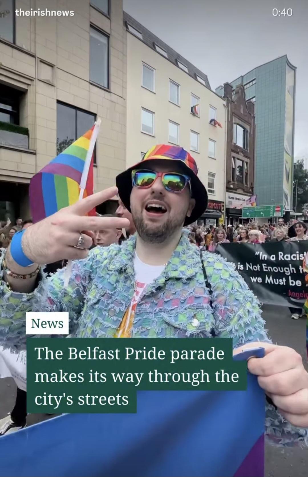 Screen grab of reel of Belfast Pride parade
