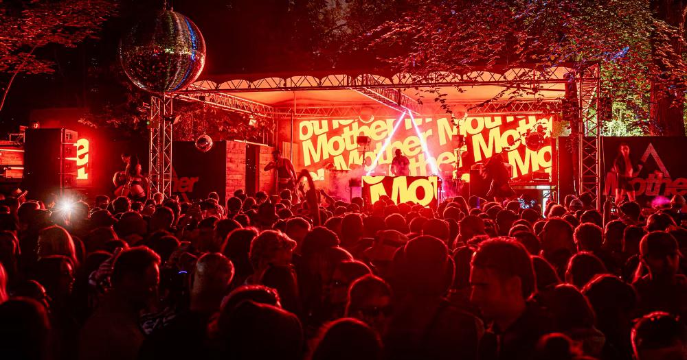 Mother After Dark at Electric Picnic 2026. The stage is lit in red lights with a crowd dancing in the foreground.