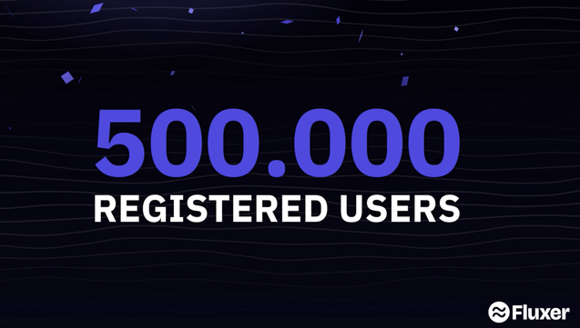 Fluxer graphic that states that they have hit 500,000 registered users. 