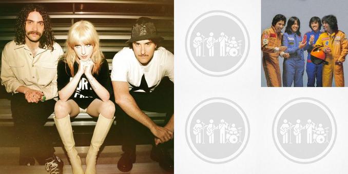 Collage of photos of the bands Paramore, ACTIVE PRESENCE, Casiopea, Akira Jimbo, Casiopea 3rd