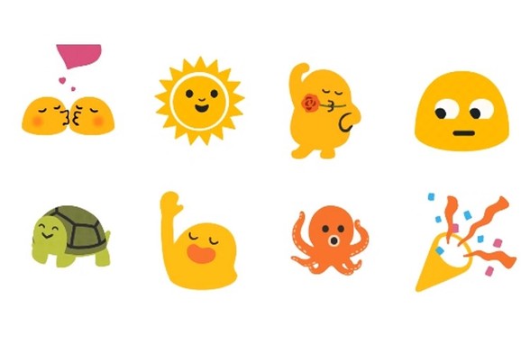 Collection of blob-style emojis