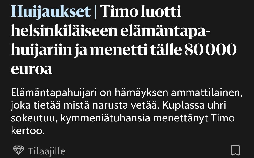 Elämäntapa huijari lehtileike