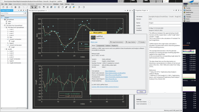 Labplot 2.12.0 running on Haiku R1B5 64bit.