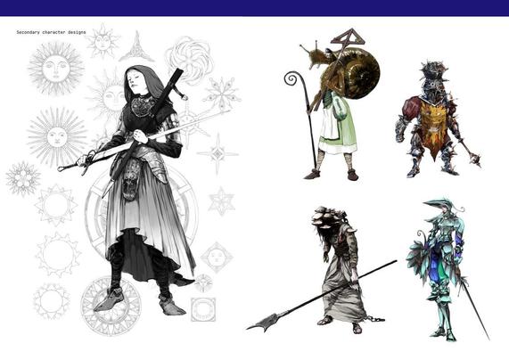 Una lámina con varios diseños de personaje