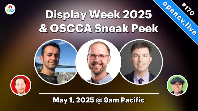 Poster for YouTube stream, with date May 1st, time 9am Pacific, and topic: A sneak peek of Display Week conference this may 11-15.