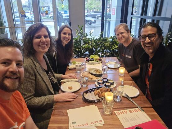 The Endless team sharing a dinner before heading home