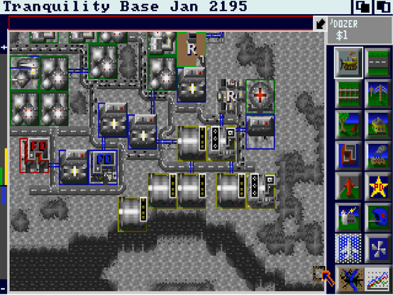 SimCity512K after installing the Graphics pack.

This is the "Moon Colony" theme.