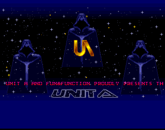 Screenshot of "The Three Stooges" - Crack: Unit A - Published by Cinemaware on Commodore Amiga (1987)