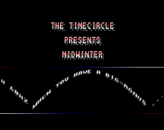 Screenshot of "Midwinter" - Intro Hack: Timecircle - Published by Rainbird on Commodore Amiga (1990)