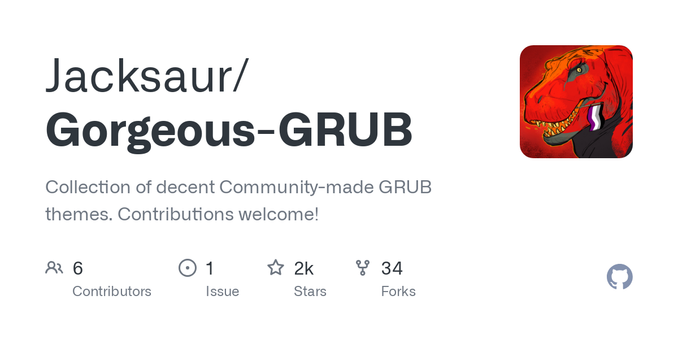 Collection of decent Community-made GRUB themes. Contributions welcome! - Jacksaur/Gorgeous-GRUB Collection of decent Community-made GRUB themes. Contributions welcome! - Jacksaur/Gorgeous-GRUB
