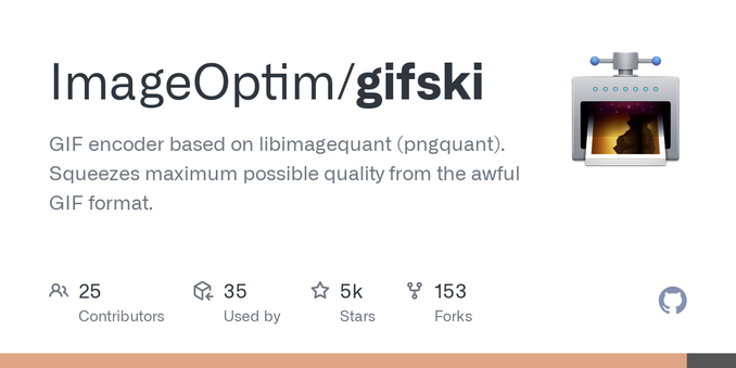 GIF encoder based on libimagequant (pngquant). Squeezes maximum possible quality from the awful GIF format. - ImageOptim/gifski