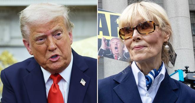 Donald Trump, E Jean Carroll photo split