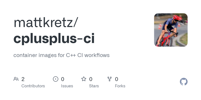container images for C++ CI workflows. Contribute to mattkretz/cplusplus-ci development by creating an account on GitHub.
