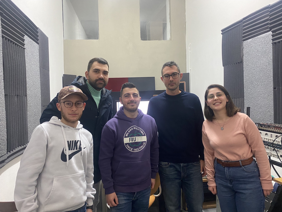 Nicola Monopoli e studenti del Workshop in Digital Audio & Sequencing