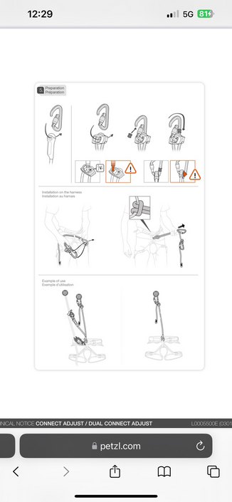 Documentazione Petzl su installazione longe