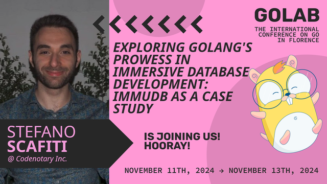 Stefano Scafiti at GoLab, the International Conference on Go in Florence, November 11th, 2024 - November 13th 2024 