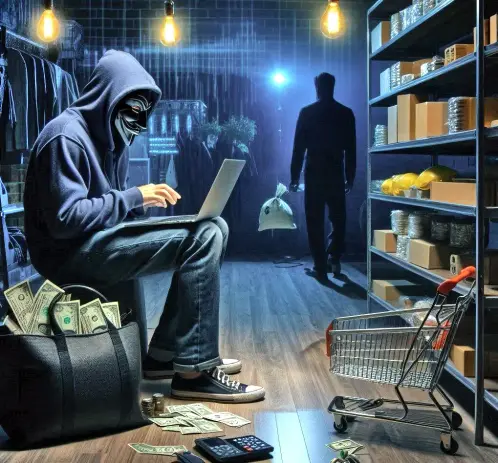 generata AI umano hacker solitaro che fa acquisti sul dark web
