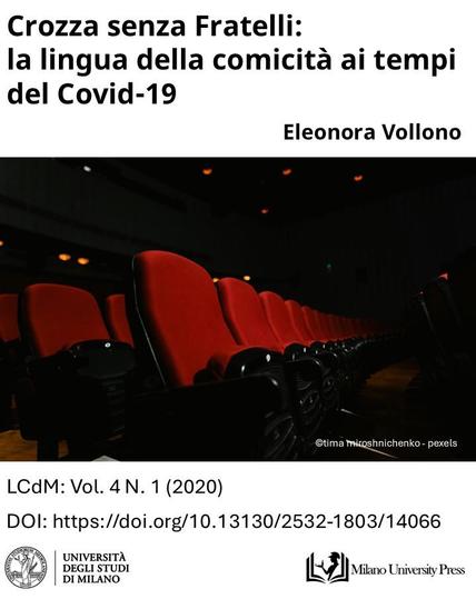 Titolo "Crozza senza Fratelli: la lingua della comicità ai tempi del Covid-19" dalla rivista Lingua e Culture dei Media