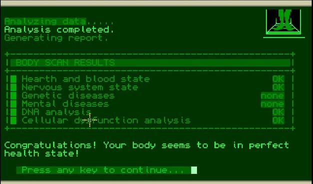 In this screenshot there is the scan results, the player seems healthy :D