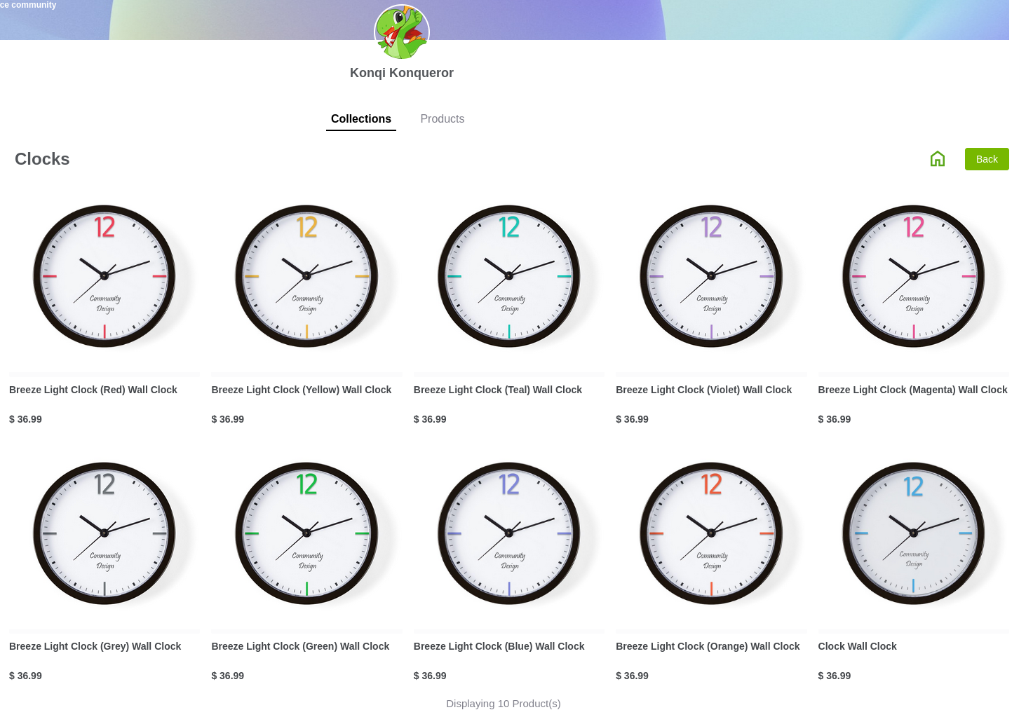 KDE's Cafepress store selling clocks that look like the KDE clock widget.